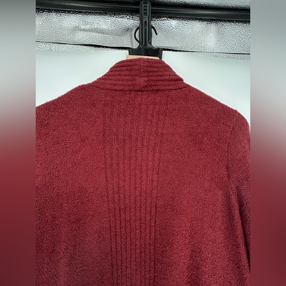 Barefoot Dreams CozyChic Lite Catalina Long Cardigan Burgundy Garnet Red- Large - Picture 9 of 12